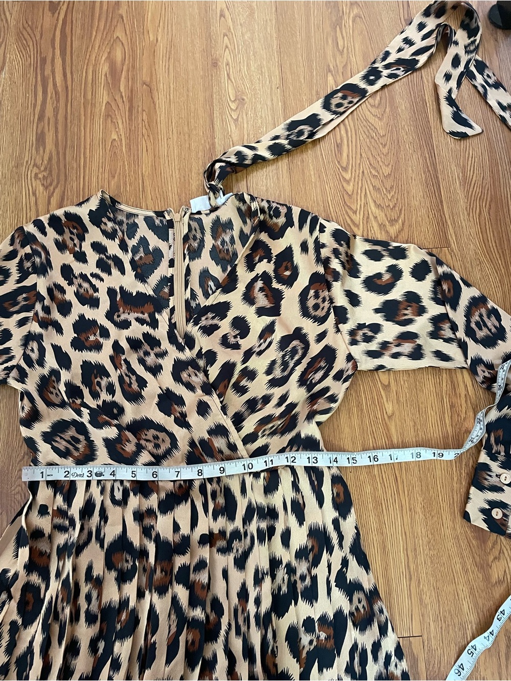 Leopard-Print Wrap Maxi Dress in Brown - Picture 7 of 10